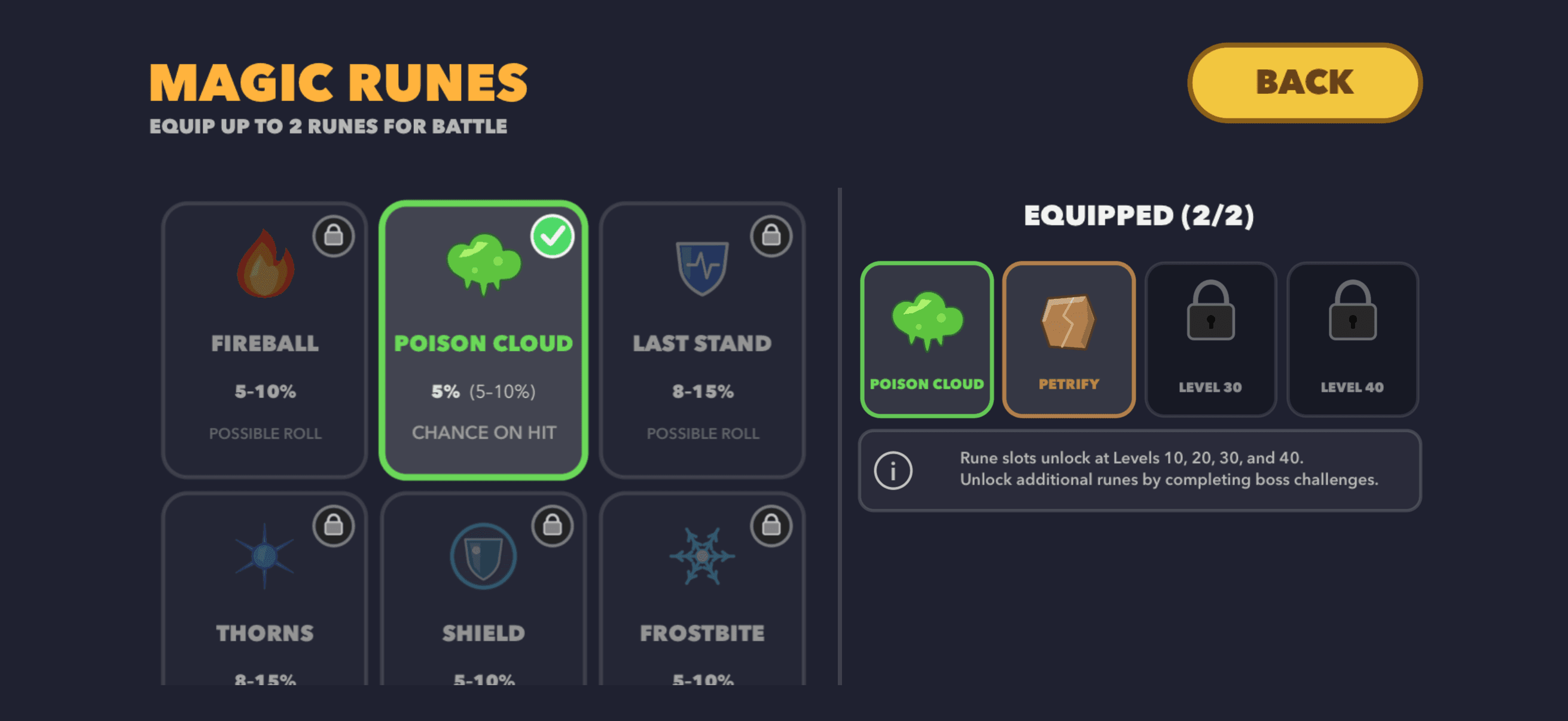 Step Warriors magic rune loadout screen